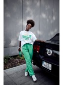 Elegant high-waisted trousers, green 05019 - Online store - Boutique